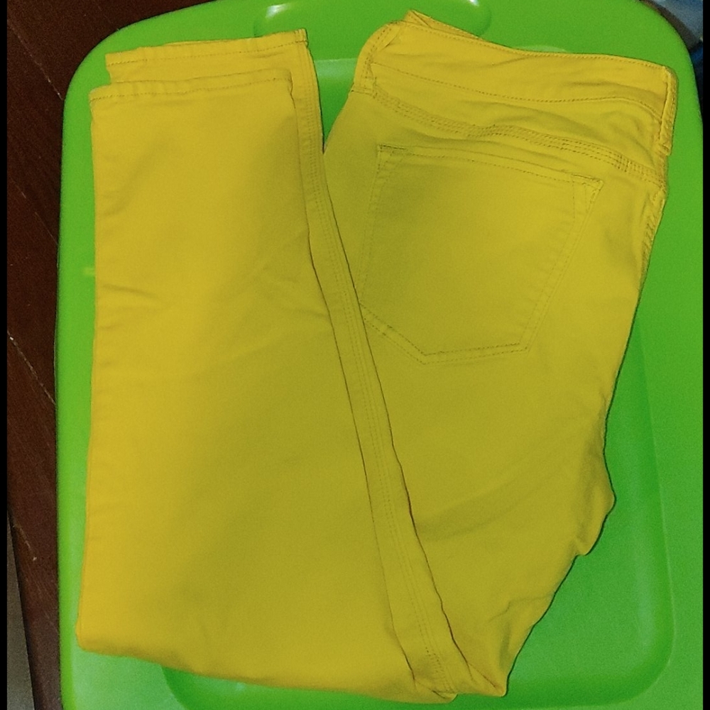 Yellow skinny ankle jeans, size 12